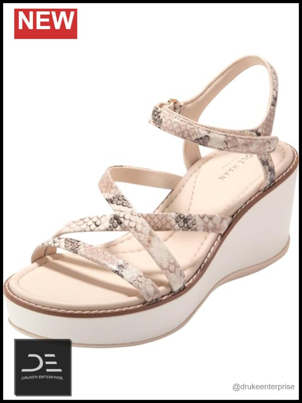 Strappy Wedge Sandals with Cushioned Footbed
